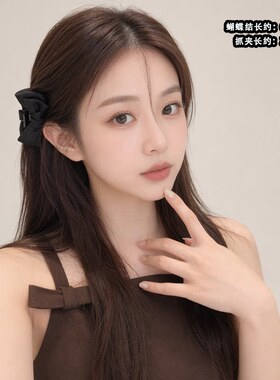 公主头黑色蝴蝶结小抓夹女发夹精灵耳刘海夹发卡耳后侧边夹子头饰