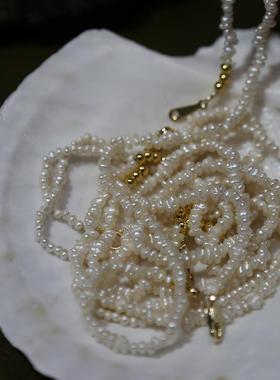 银蓝冷白不规则异形天然巴洛克珍珠吊坠鱼尾 万能扣18k包金链45cm