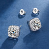 Square package three-piece set of eight hearts and eight arrows zircon jewelry rings, earrings, pendants, versatile fashion niche design set