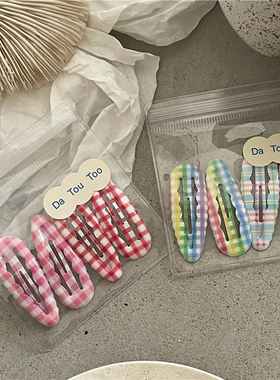 边夹金属学院风格纹水滴发卡