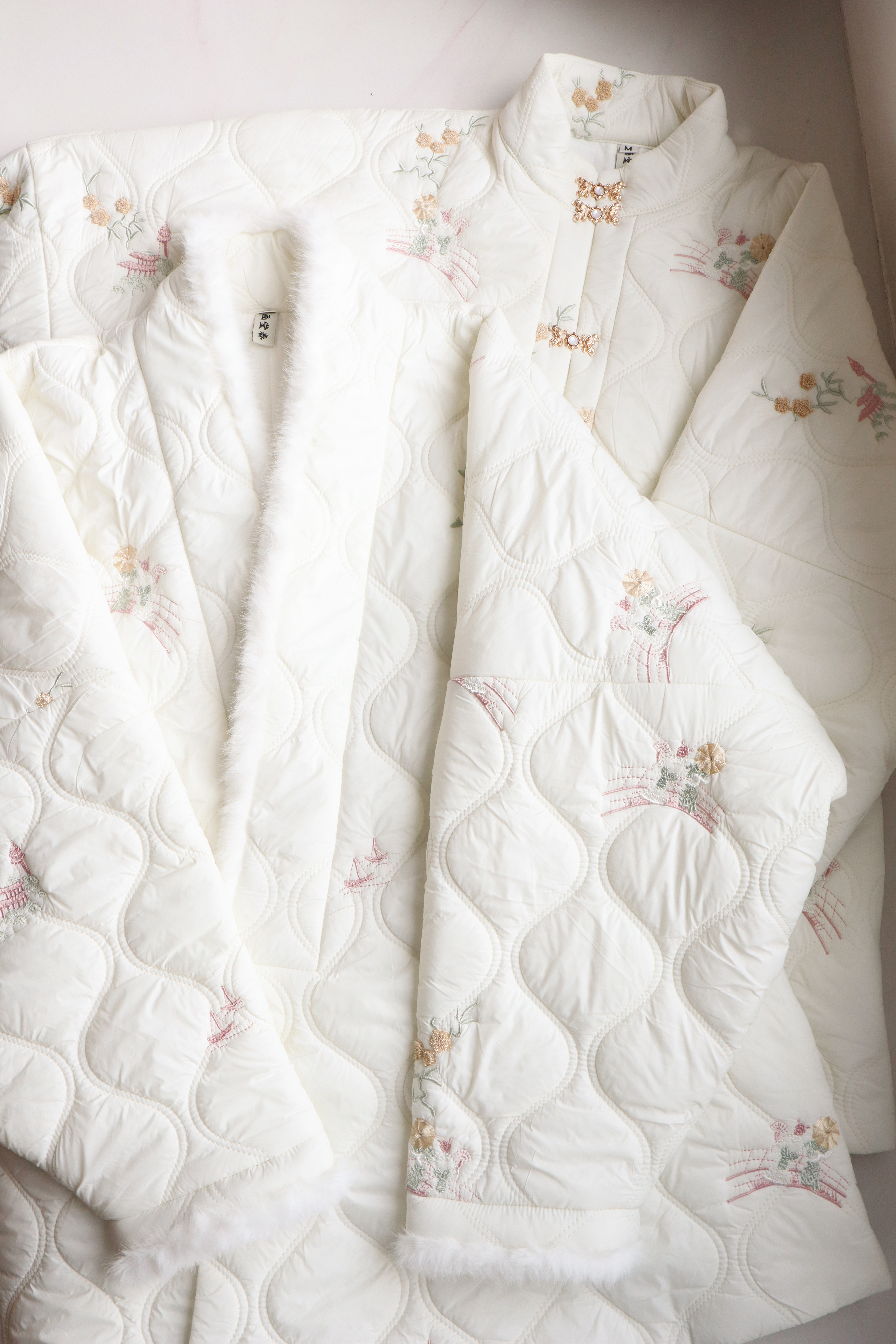 【拾花】汉服棉服绣花双层立领弓袋袖短袄交领对穿冬季日常通勤,淘宝优惠券,粉丝福利购,淘宝优惠卷