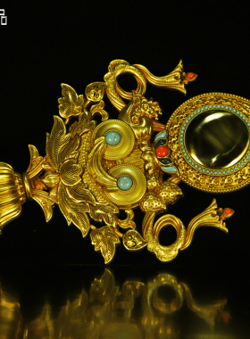 慧宝组合纯铜供养五妙欲摆件