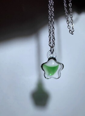 星星项链玻璃吊坠纯手工礼物