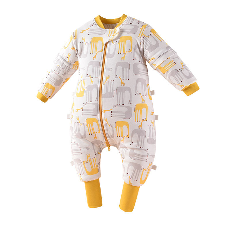 儿童秋冬分腿睡袋宝宝恒温夹棉加厚防踢被双层纯棉婴幼儿连体拆袖,淘宝优惠券,粉丝福利购,淘宝优惠卷