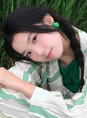 小清新显白绿色圆脸耳钉