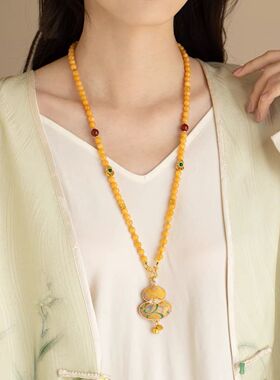 【金葫宋锦】新中式穿搭配饰复古项链宋锦葫芦吊坠手串项链古风