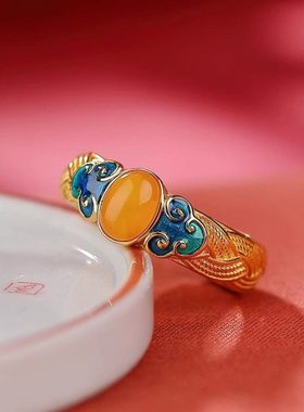 烧蓝天然黄石国潮景泰蓝吉祥如意