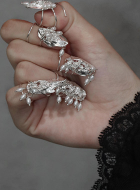 新中式非遗落雨霜花流苏珍珠护甲指套复古风国风指甲套古装配饰女
