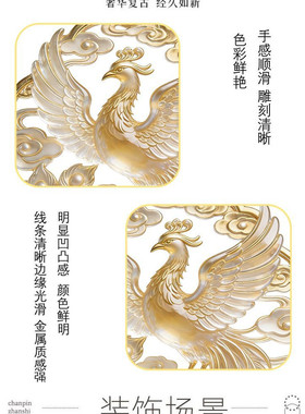 黄金色凤羽吊坠项链古风手工项链创精致奢华高级感新年礼物送妈妈