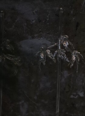 素雅银色竹叶枝条古风发簪新中式清冷氛围感汉服日常盘发簪子发饰