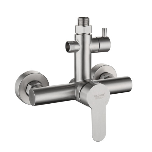 304不锈钢淋浴龙头浴室暗装三联浴缸冷热水龙头拉丝混水阀包邮 - 图3