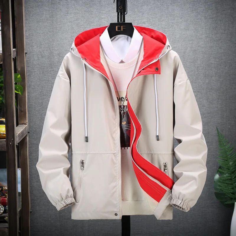 Hooded Windbreaker Man 8XL 7XL Japanese Casual Blouson Jaket - 图2