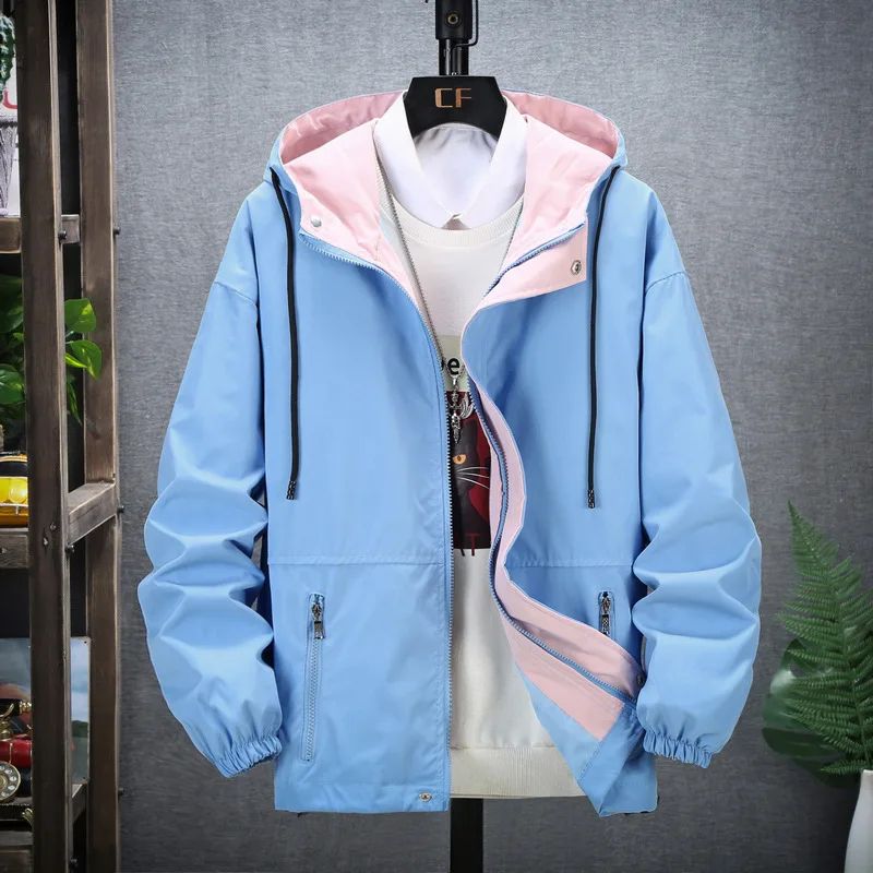 Hooded Windbreaker Man 8XL 7XL Japanese Casual Blouson Jaket - 图1