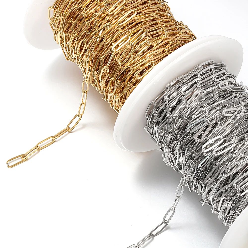 2Meters Stainless Steel Link Cable Gold Chains for DIY Jewel - 图1