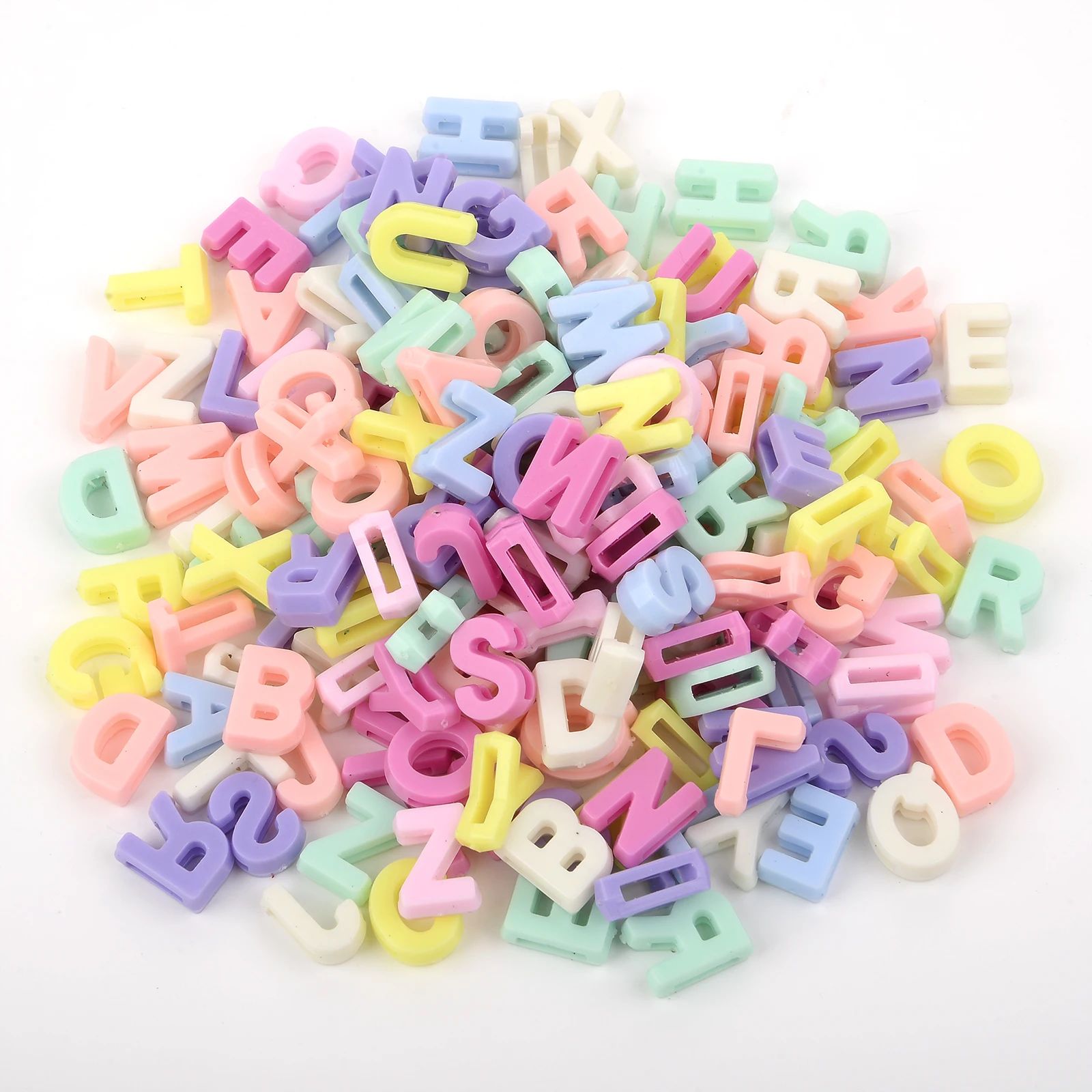 100pcs Acrylic Letter Alphabet Charms Pendants For DIY Neckl - 图0