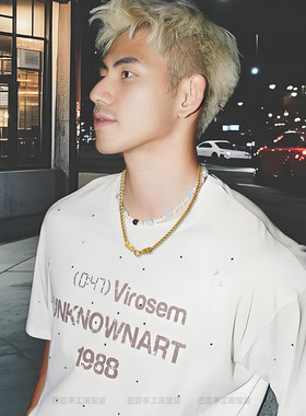 大气龙头钛钢不掉色龙骨项链