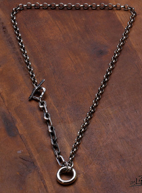 混搭文艺范925纯银男士吊坠挂链