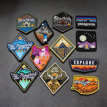 Full Embroidery Magic Sticker All Terrain Outdoor Scenery Arm Insigne Camping Badges Autocollant Épinoche Yamakawa DIY Insigne du moral