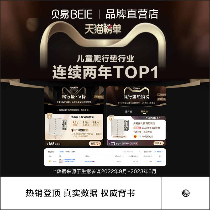 贝易爬行垫加厚家用xpe无毒地垫 beie贝易爬行垫
