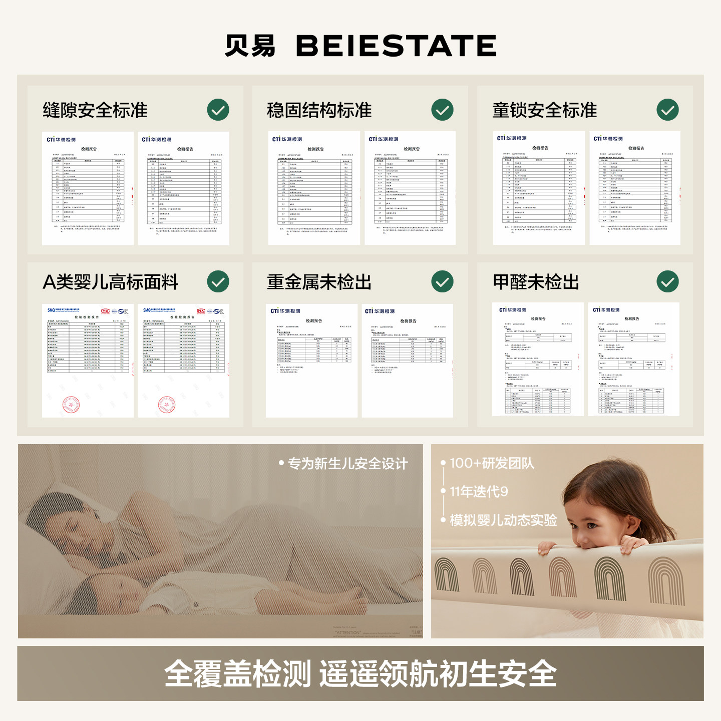 贝易彩虹床围栏宝宝防摔防护栏儿童床边挡板婴儿加高床围护栏一面