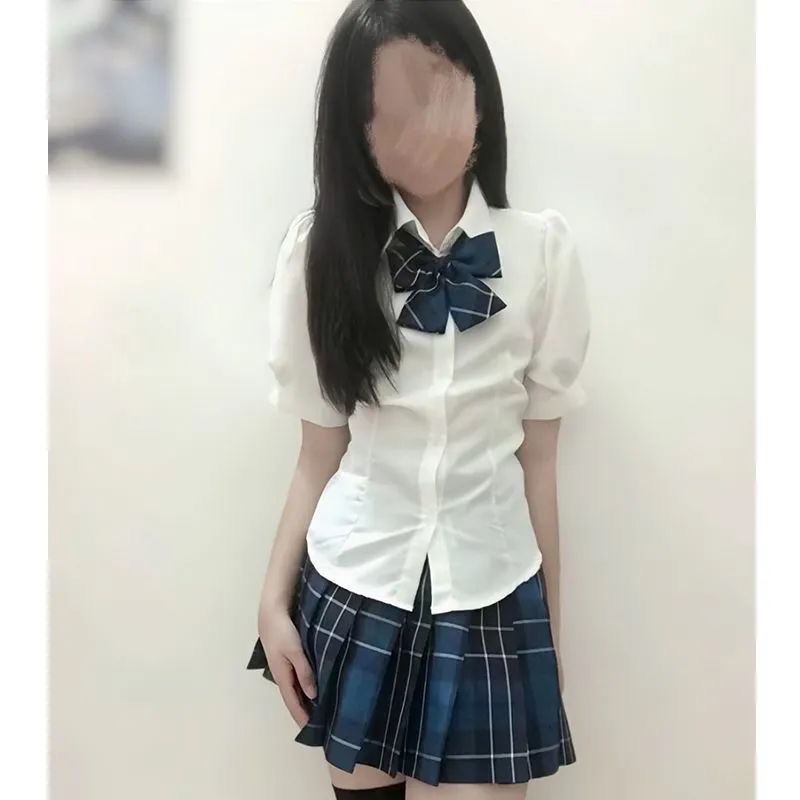 夏季盐系甜辣风少女穿搭炸街学院风纯欲jk制服衬衫裙子两件套装女-图1