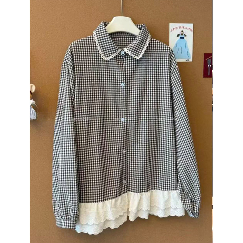 秋季一整套装甜美学院风杏色针织马甲开衫毛衣女蕾丝拼接格纹衬衫,淘宝优惠券,粉丝福利购,淘宝优惠卷