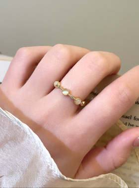 金色素圈开口戒指小众设计巨好看