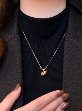 沙金葫芦吊坠虎眼石串珠毛衣项链