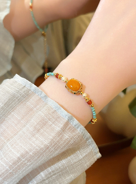 彩色串珠手链轻奢小众精致高级感