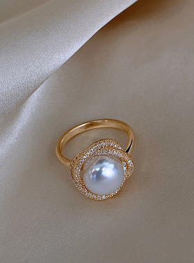 古里雅个性时尚气质珍珠戒指小众