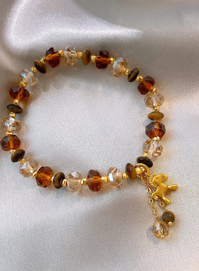 金色小马手链轻奢小众精致手饰品