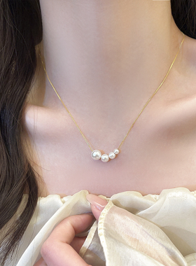 珍珠项链高级感锁骨链