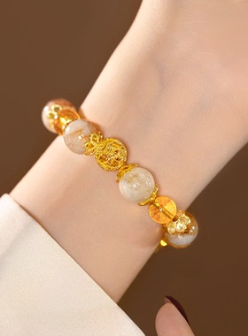 黄水晶招财转运手串轻奢高级感