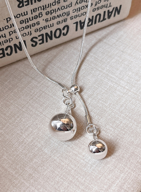 银色水滴可调节长款项链脖子配饰