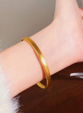 金色磨砂星河手镯轻奢小众精致