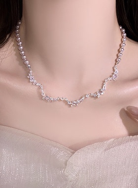 不规则锆石项链高级感轻奢小众