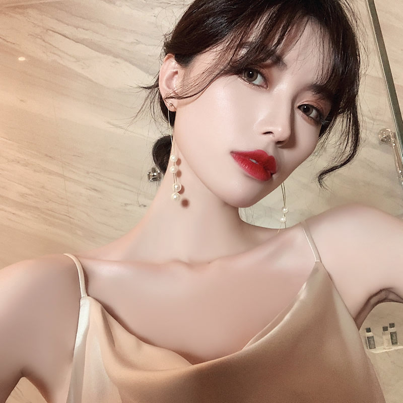 925纯银银针珍珠耳环长款气质耳坠高级感2025年新款潮女网红耳饰,淘宝优惠券,粉丝福利购,淘宝优惠卷