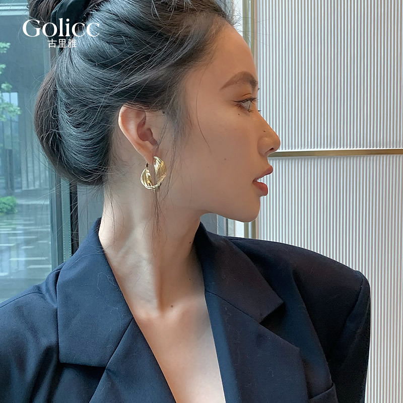 纯银针耳环女小众设计高级感耳饰品耳钉2023年新款潮轻奢爆款耳圈