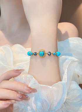 不规则珍珠串绿石手链轻奢小众