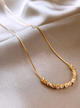 金色碎银子项链素链脖子配饰