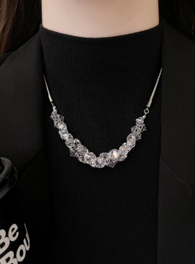 银色水晶项链高级感轻奢小众