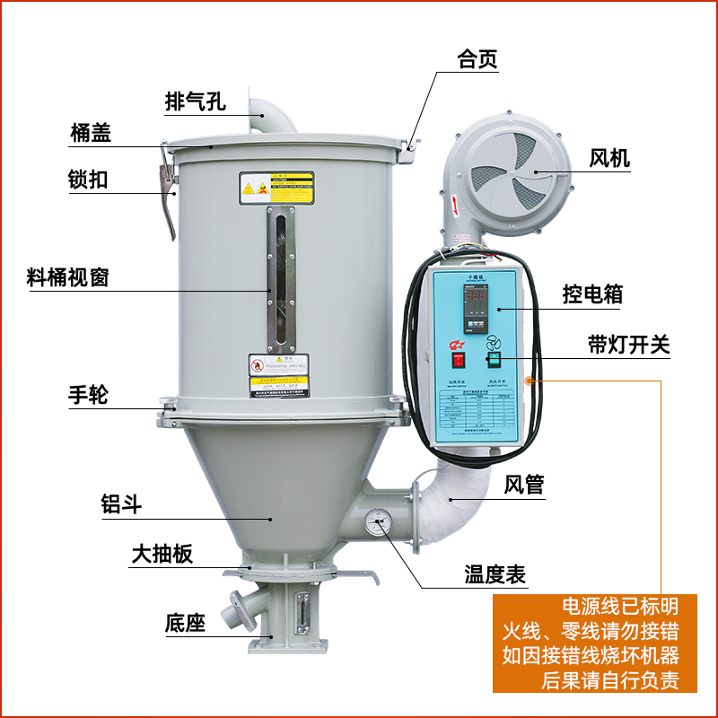 立式干燥机塑料烘干机烘干料斗烘箱 50KG注塑机用干燥机吸料机-图1