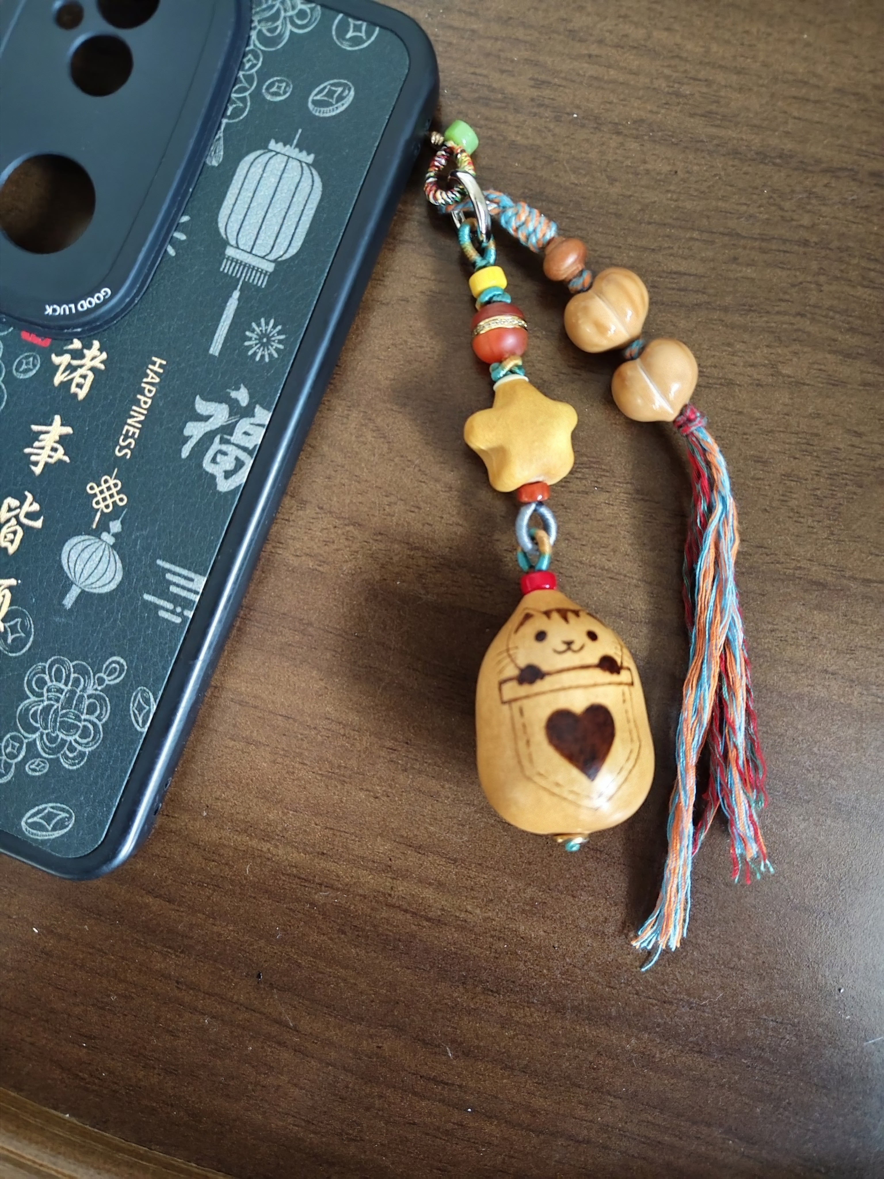 天然葫芦挂件原创手机饰品挂件挂饰烙刻小猫猴头屁桃葫芦星星挂件,淘宝优惠券,粉丝福利购,淘宝优惠卷