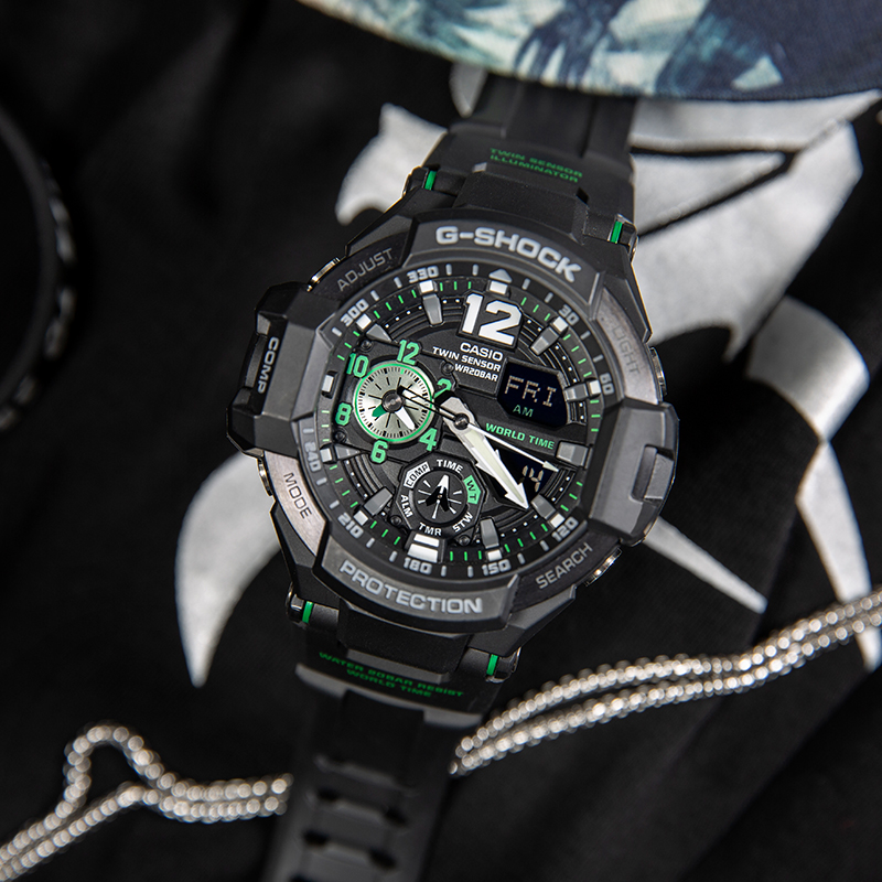 CASIO卡西欧G-SHOCK小空霸 GA-1100-1A 2A 1A3多功能运动男女手表-图2