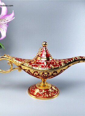 特价R-20银锡金属阿拉丁神灯大号金边藏蓝色透视礼盒多色可选