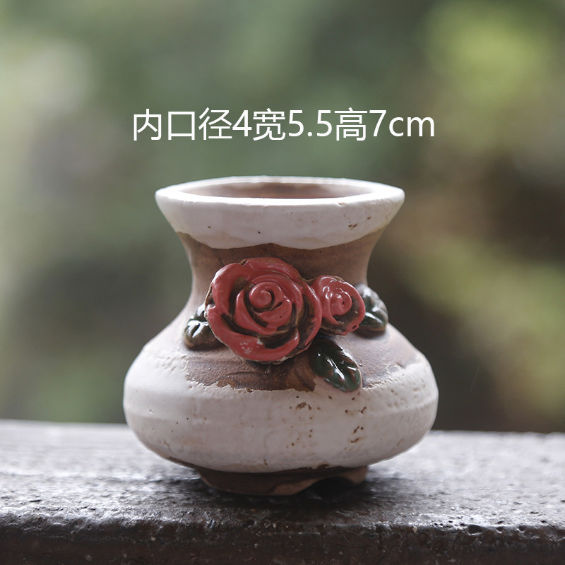 韩式手绘迷你拇指多肉花盆粗陶小清新高颜值可爱绿植盆器办公家用,淘宝优惠券,粉丝福利购,淘宝优惠卷