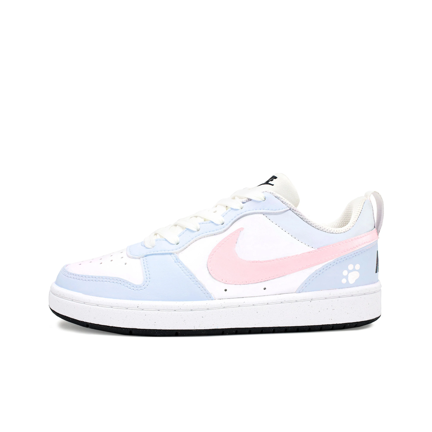 球鞋定制 Nike/耐克 Court Borough蓝粉猫猫少女猫爪学院女子板鞋,淘宝优惠券,粉丝福利购,淘宝优惠卷