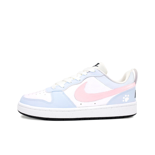 球鞋定制 Nike/耐克 Court Borough蓝粉猫猫少女猫爪学院女子板鞋 - 图3