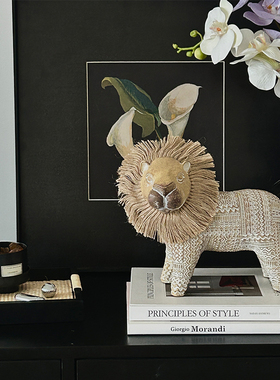 寂风北欧风亚麻小马树脂摆件