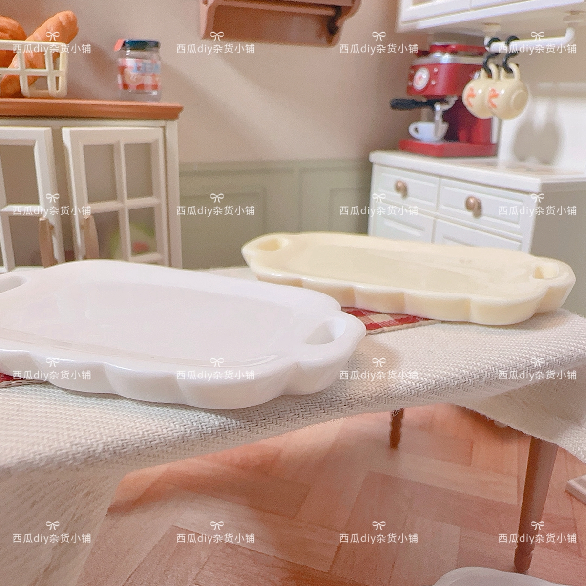 微景观早餐仿真托盘娃娃屋摆件盘子过家家diy冰箱贴场景食玩配件 - 图0